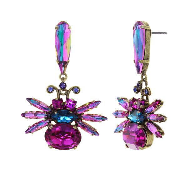 Multi/green Love Bugs - Konplott earrings